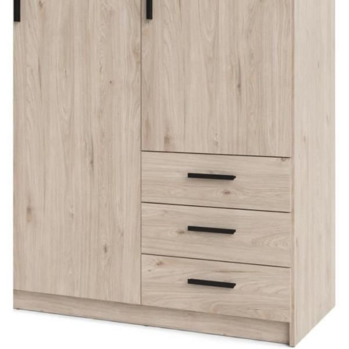 TVILUM Armoire VEGA - Décor chene - 3 portes + 3 tiroirs - L 147 x P 49,6 x H 200,4 cm