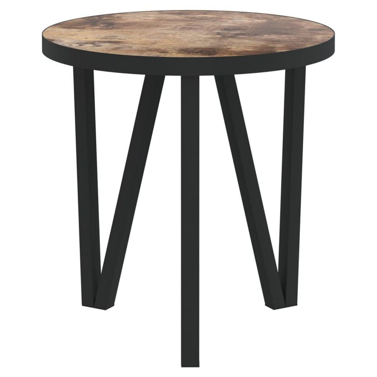 VIDAXL Table a the Noir et jaune Ø35 cm MDF