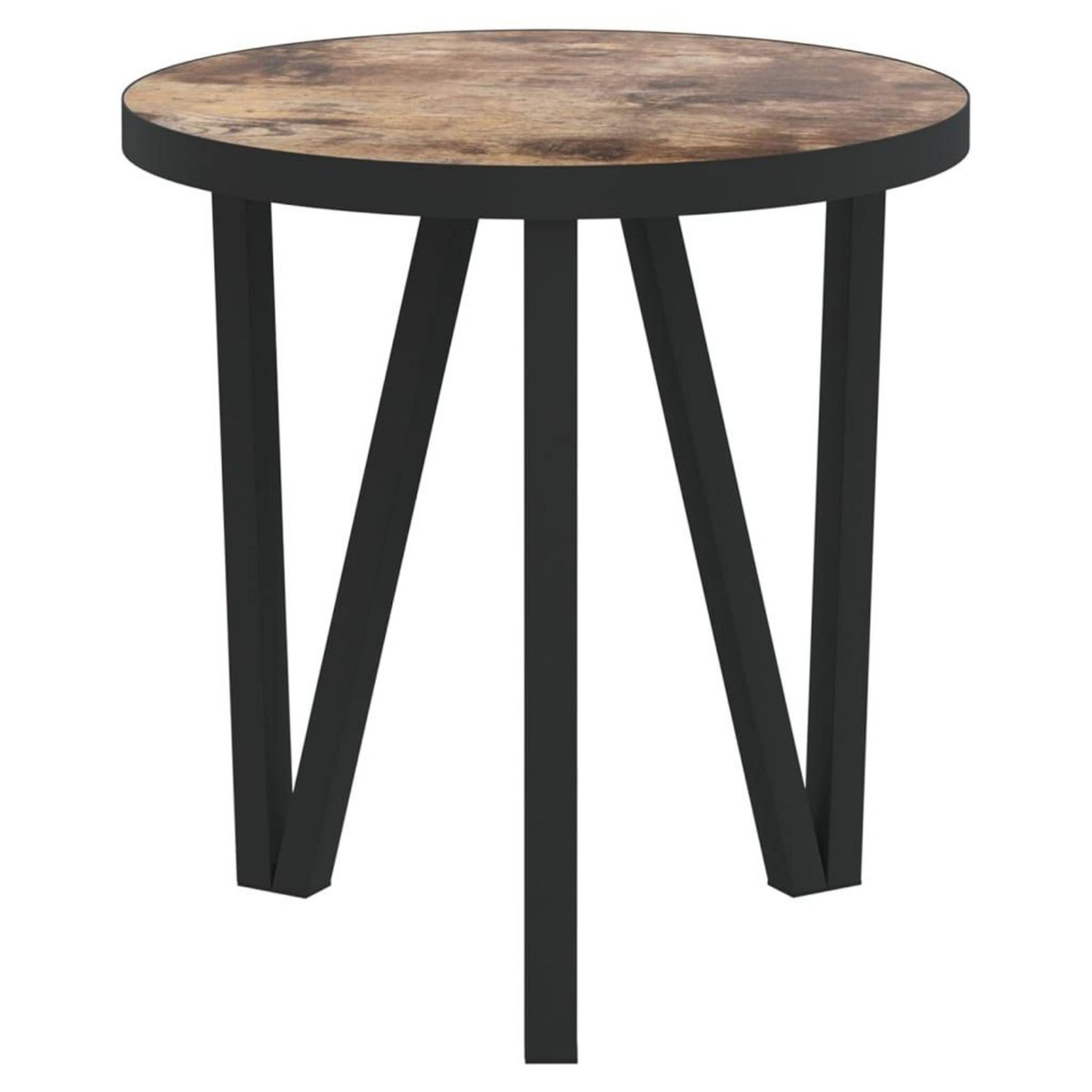 VIDAXL Table a the Noir et jaune Ø35 cm MDF