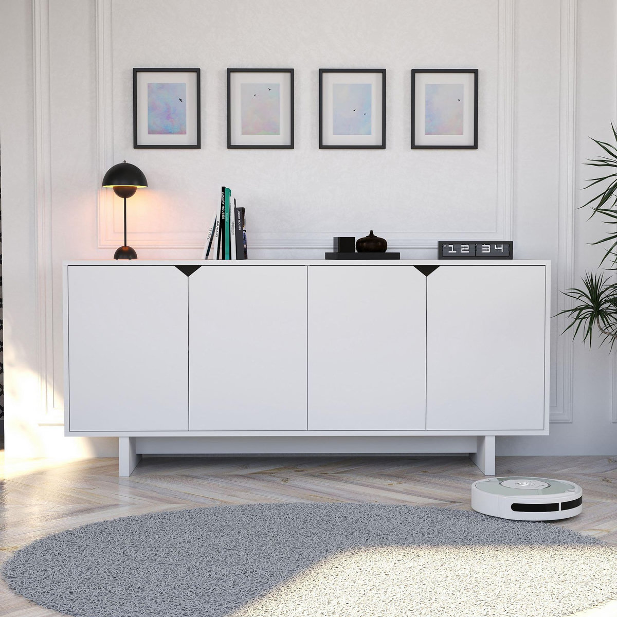 Habitat et Jardin Buffet en bois  Doruk  - 180 x 40 x 81 cm - Blanc