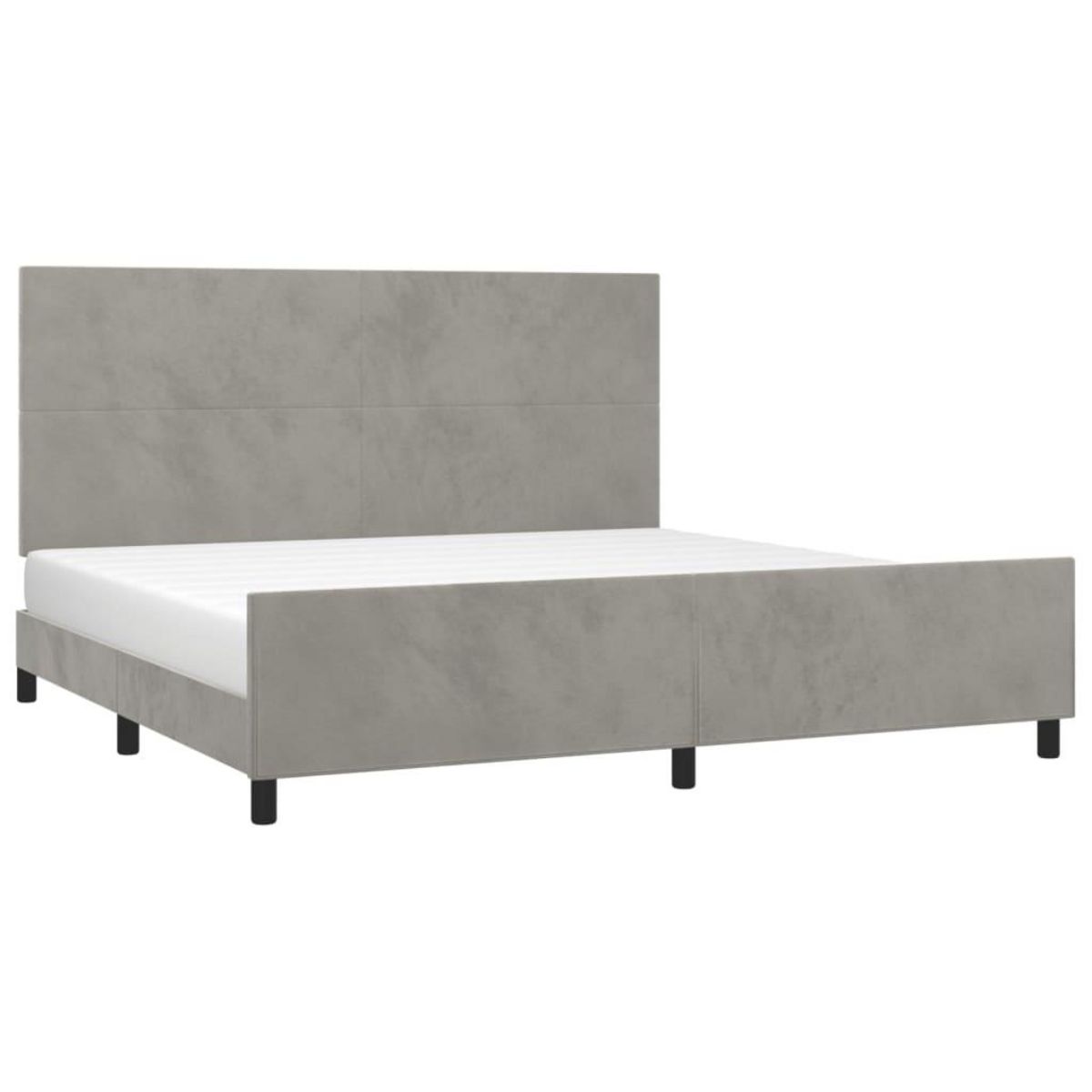 VIDAXL Cadre de lit sans matelas gris clair 200x200 cm velours
