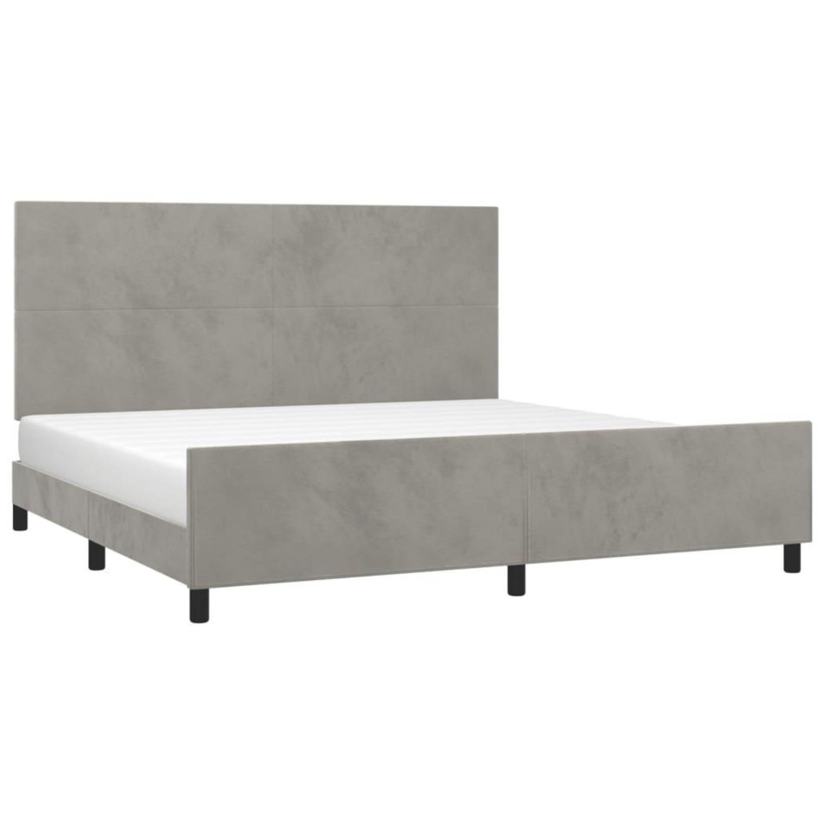 VIDAXL Cadre de lit sans matelas gris clair 200x200 cm velours