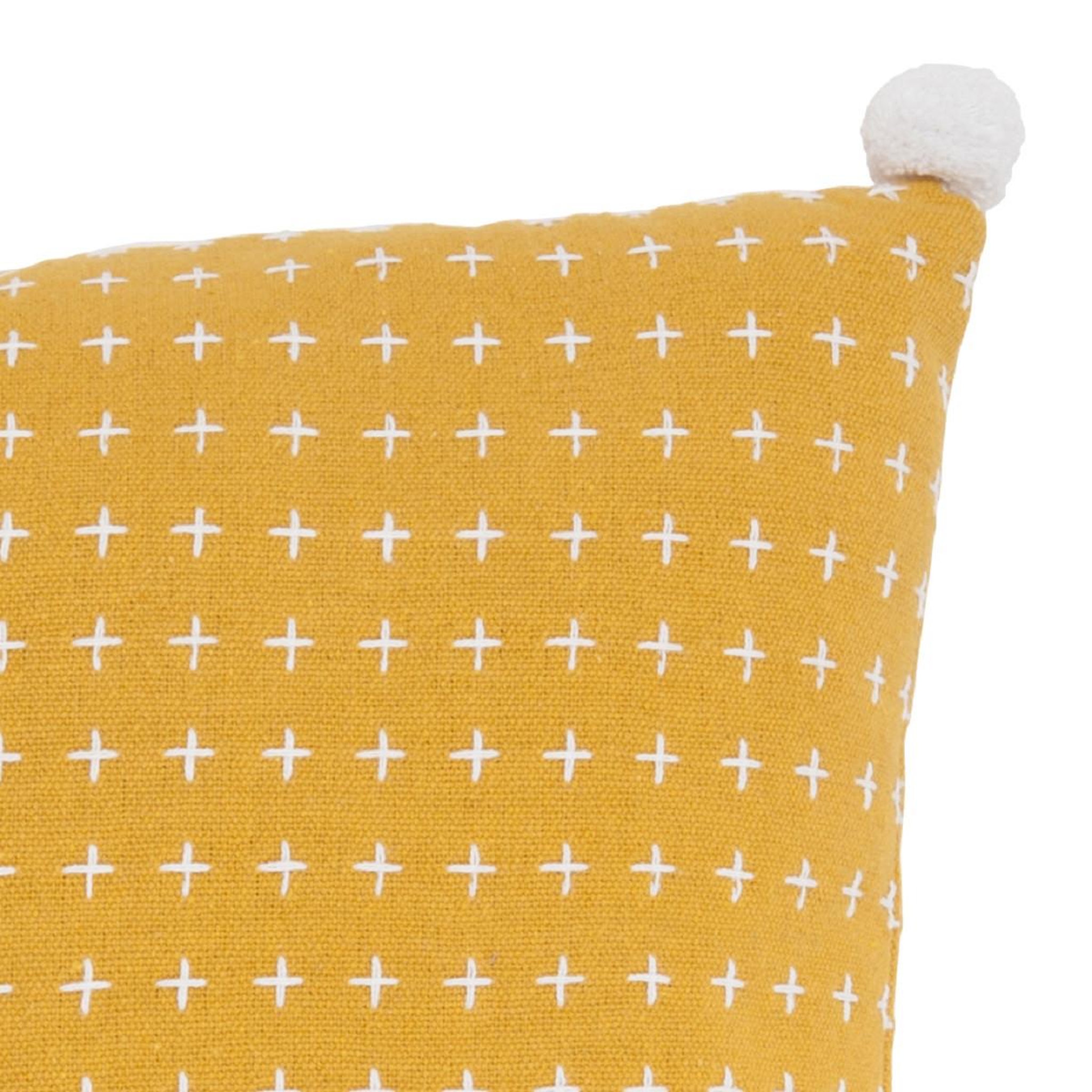 Voir la diapositive 2 : FUTURE HOME Coussin à pompons en polycoton 40x40cm divali