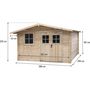 Voir la diapositive 3 : Habitat et Jardin Abri de jardin en bois 14m²  Oz  - 388 x 298 x 225 cm - 28 mm
