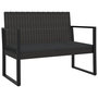 Voir la diapositive 2 : VIDAXL Banc de jardin avec coussins noir 106 cm resine tressee