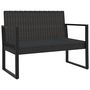 Voir la diapositive 2 : VIDAXL Banc de jardin avec coussins noir 106 cm resine tressee