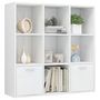 Voir la diapositive 3 : VIDAXL Bibliotheque Blanc brillant 98x30x98 cm Bois d'ingenierie