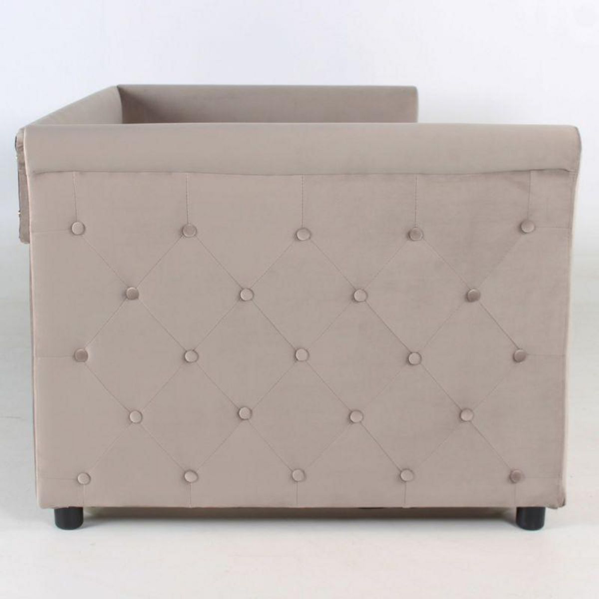 Paris Prix Lit Gigogne Capitonné  Antille  90x190cm Taupe