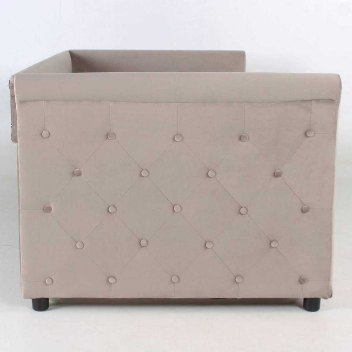 Paris Prix Lit Gigogne Capitonné  Antille  90x190cm Taupe