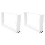 VIDAXL Pieds de table a manger forme V 2pcs blanc 70x(30-31,3)cm acier