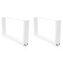 Voir la diapositive 1 : VIDAXL Pieds de table a manger forme V 2pcs blanc 70x(30-31,3)cm acier