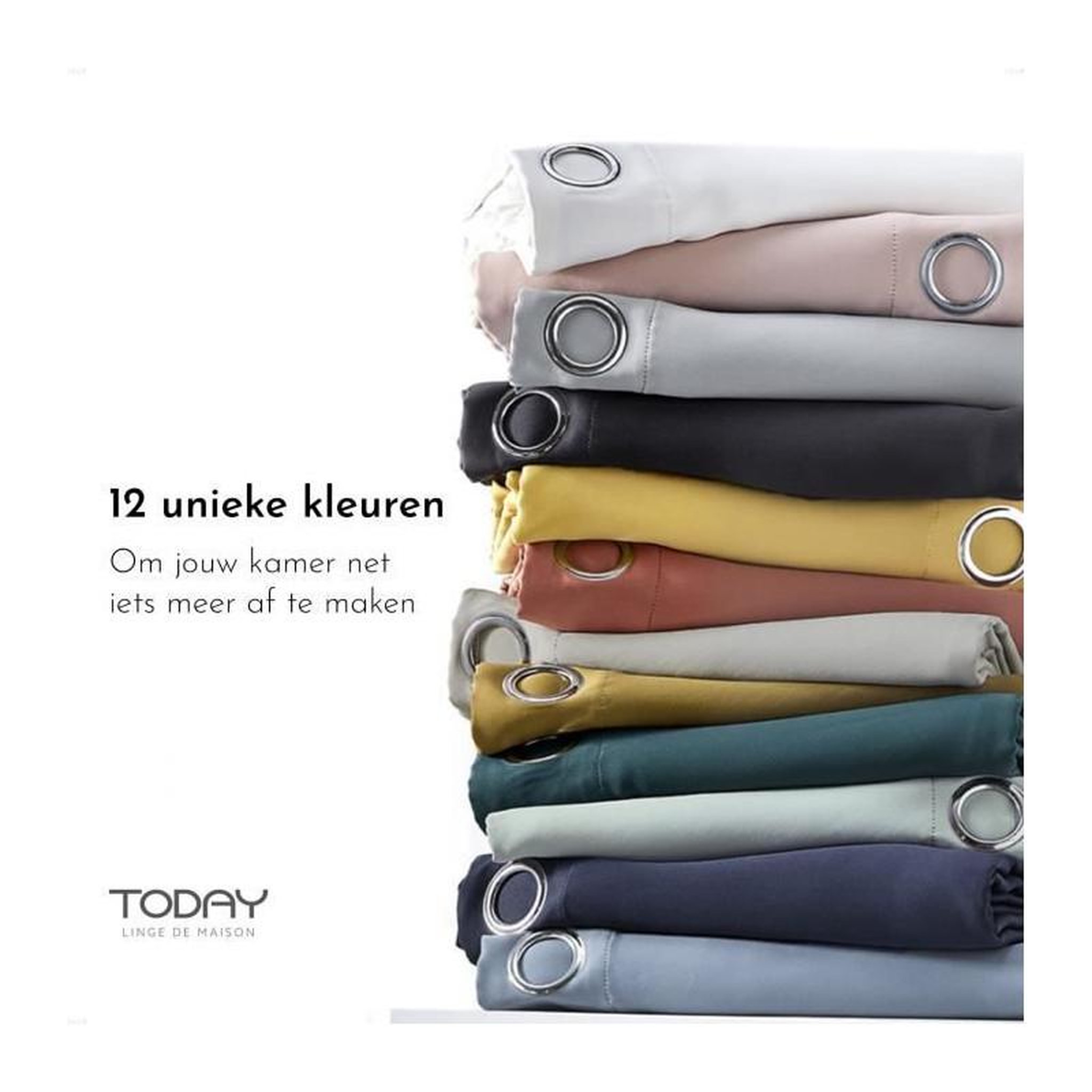 Voir la diapositive 4 : Today Rideau a oeillets - 140X240 - Denim - TODAY Essential - 356011
