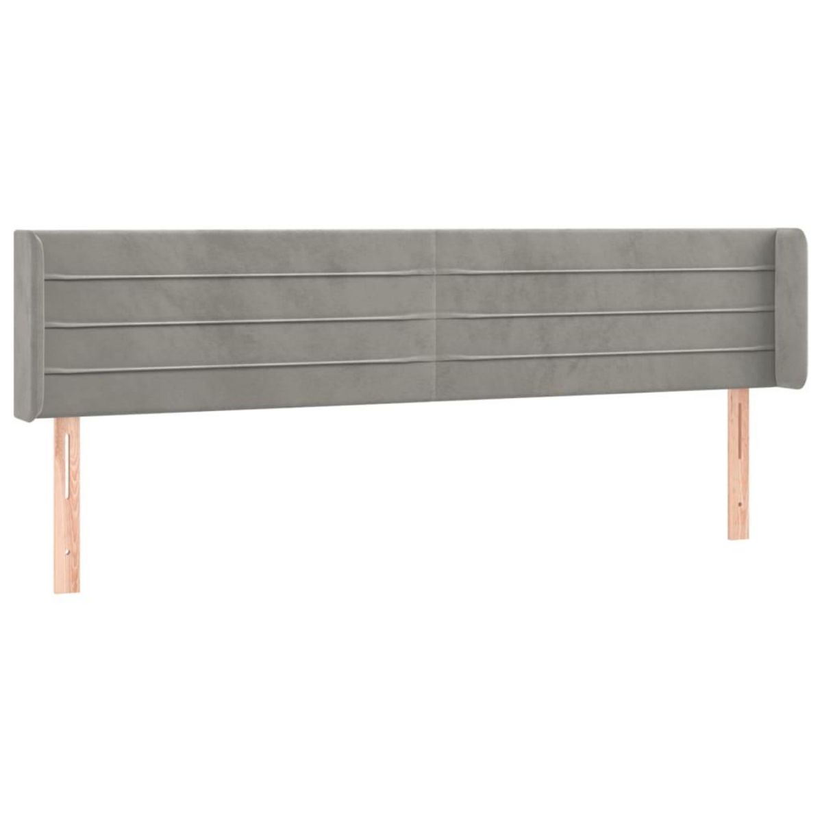 VIDAXL Tete de lit avec oreilles Gris clair 183x16x78/88 cm Velours