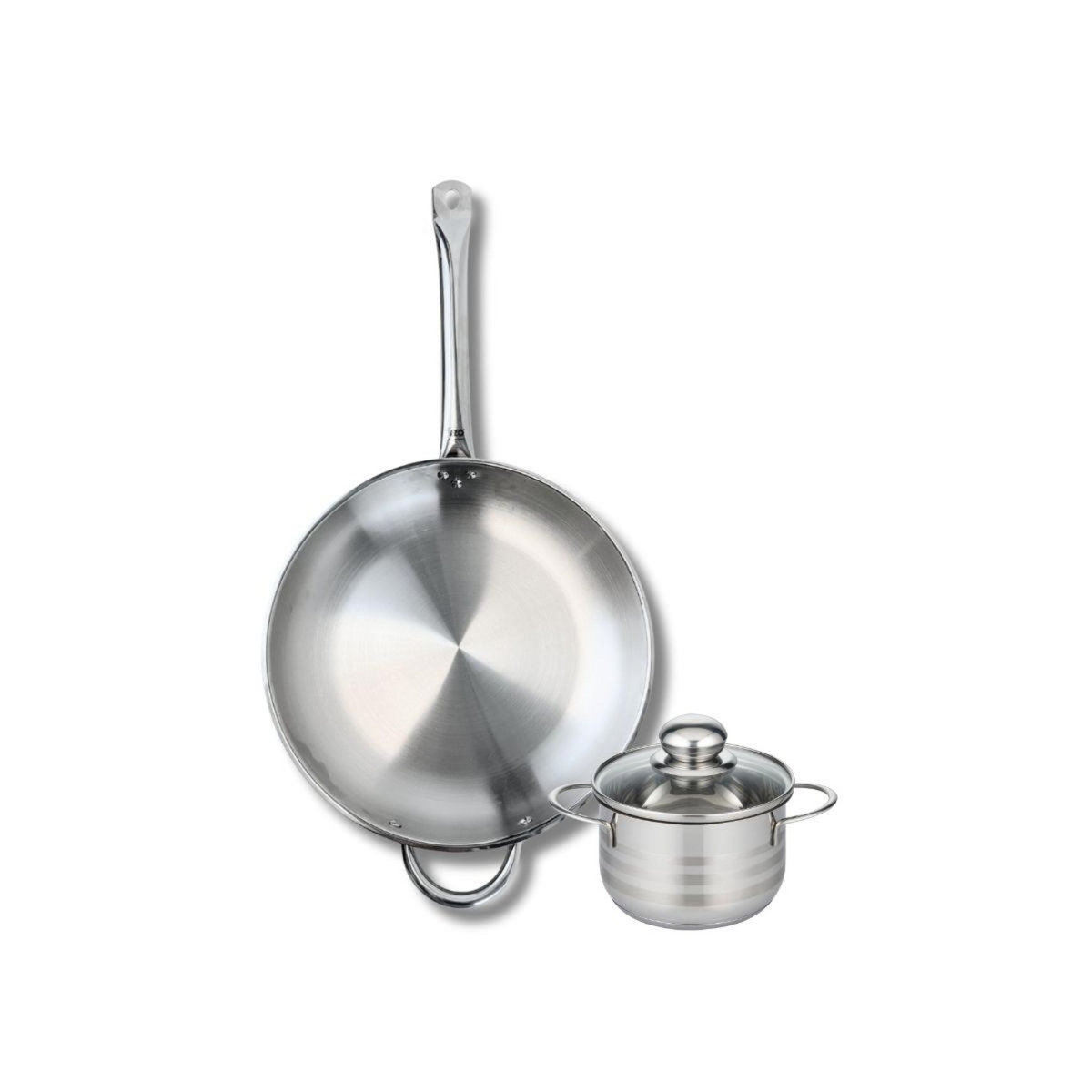 ELO Ensemble de 1 Poêle de cuisson 32 cm et 1 faitout 14 cm Elo Profi Brillant