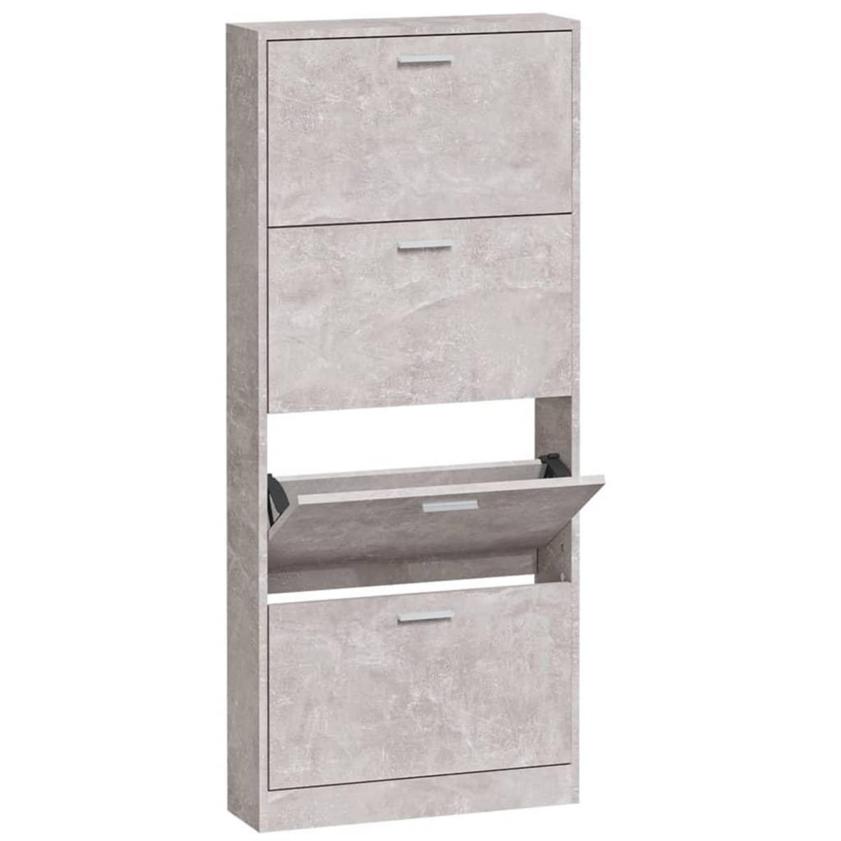 VIDAXL Armoire a chaussures Gris beton 59x17x150 cm Bois d'ingenierie