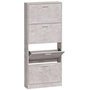 Voir la diapositive 2 : VIDAXL Armoire a chaussures Gris beton 59x17x150 cm Bois d'ingenierie