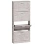 Voir la diapositive 2 : VIDAXL Armoire a chaussures Gris beton 59x17x150 cm Bois d'ingenierie