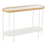Paris Prix Console en Bois  Mati  120cm Naturel & Blanc