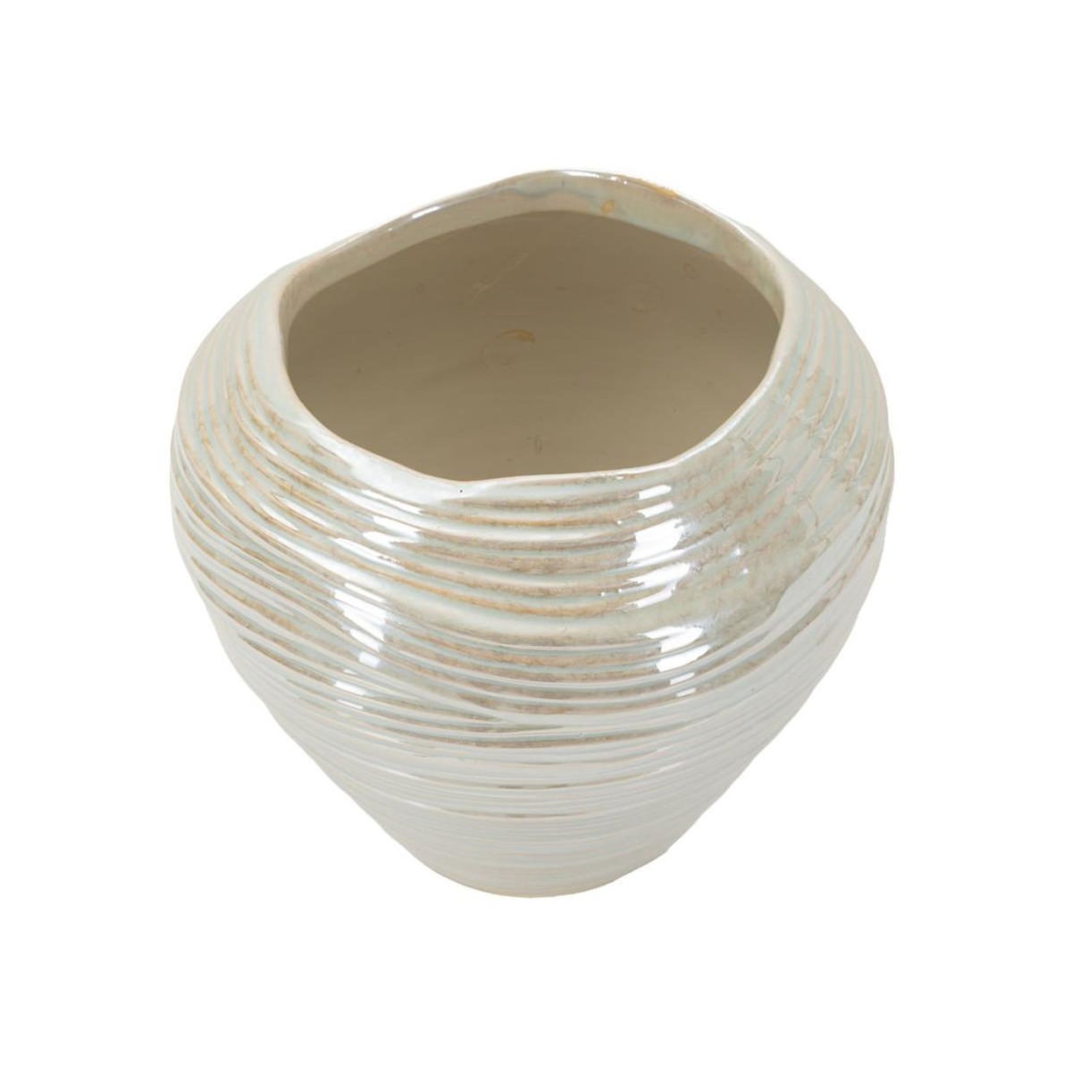 Paris Prix Vase Rond en Céramique  Perly  22cm Blanc