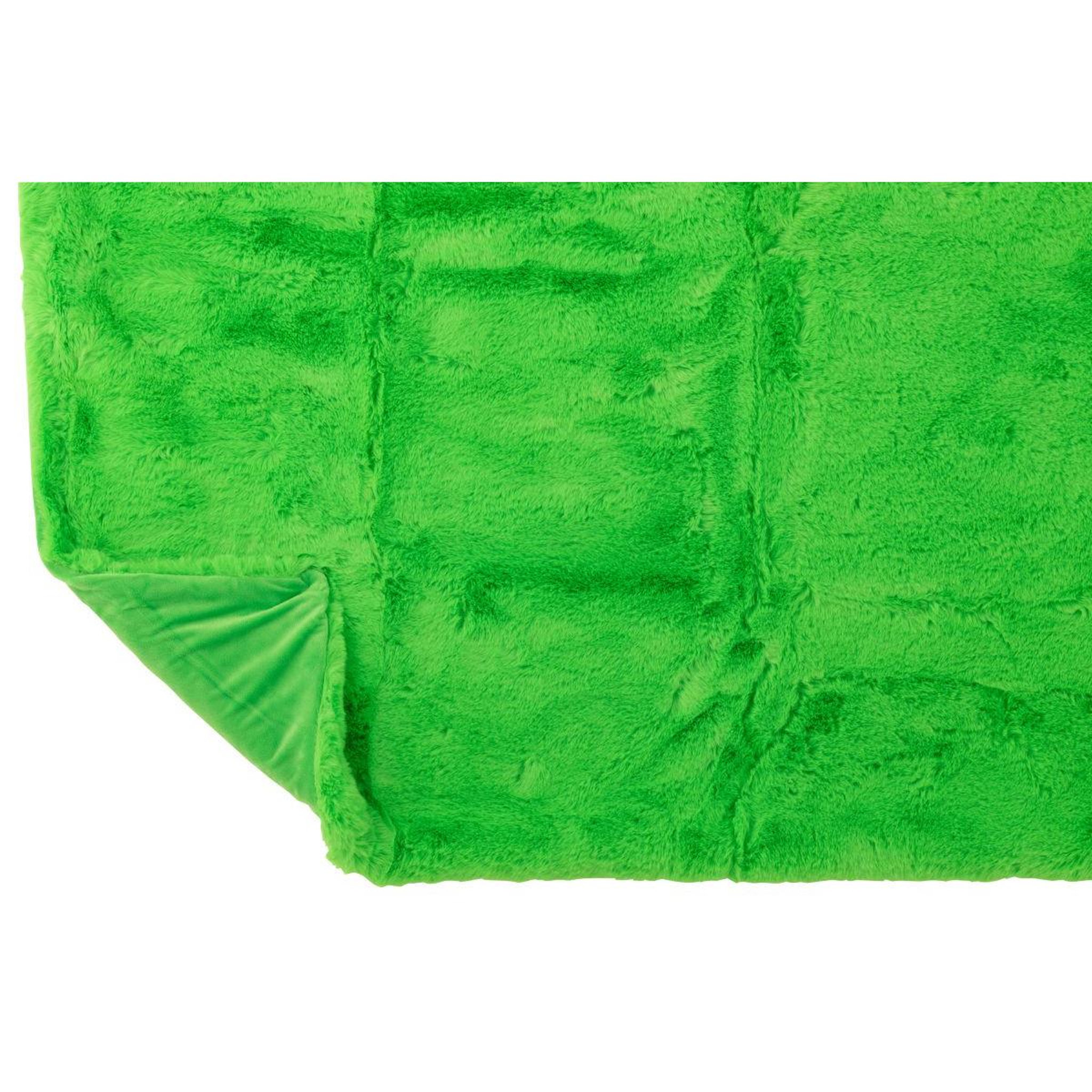 Voir la diapositive 3 : J-LINE Plaid imitation fourrure  cutie  130x180cm vert fluo
