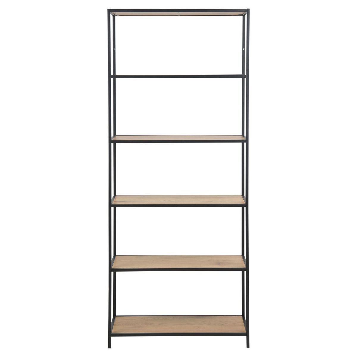 TOILINUX Grande Bibliothèque droite 5 niveaux en MDF et Métal