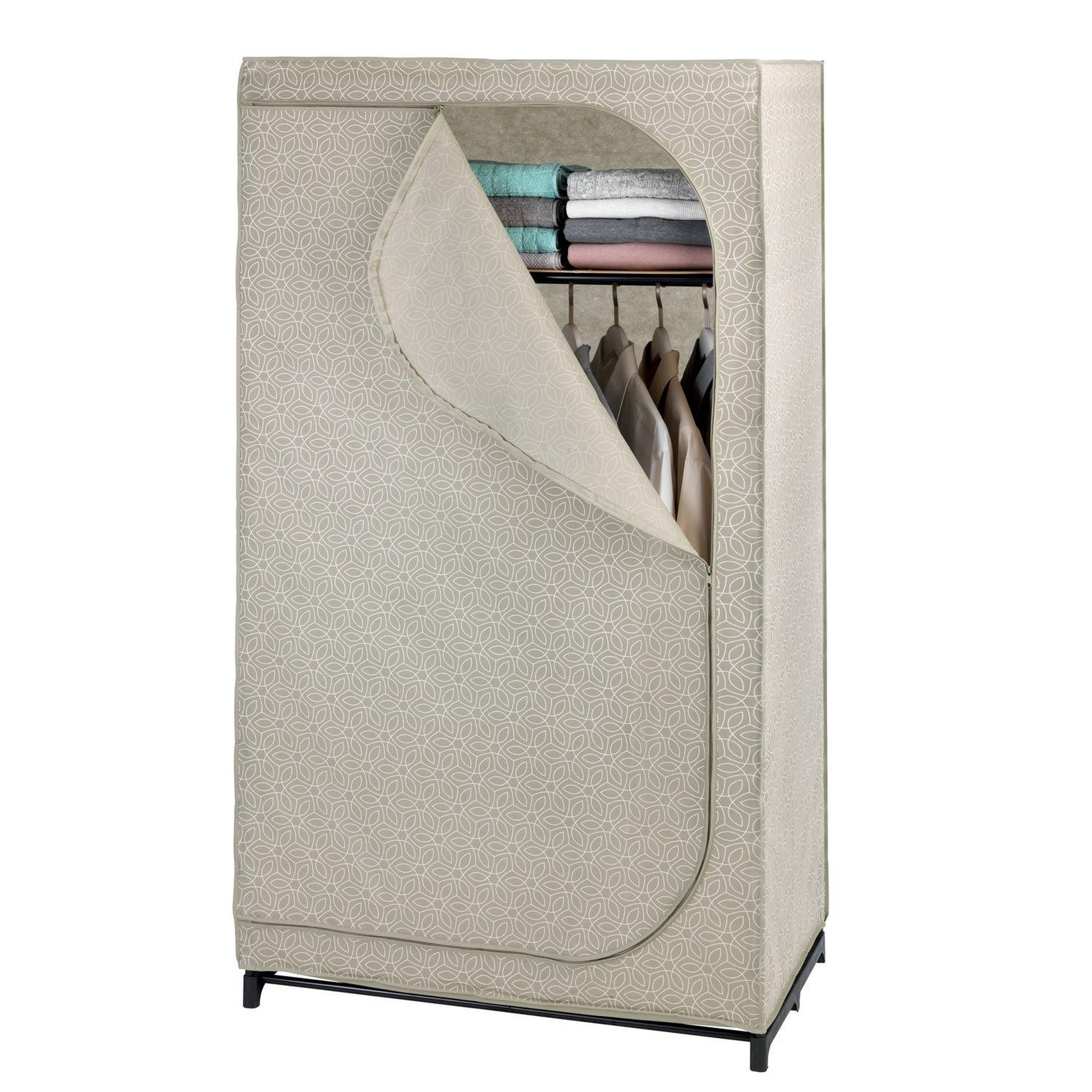 Voir la diapositive 1 : Wenko Armoire penderie 1 étagère en tissu BALANCE - L. 90 x H. 160 cm - Taupe