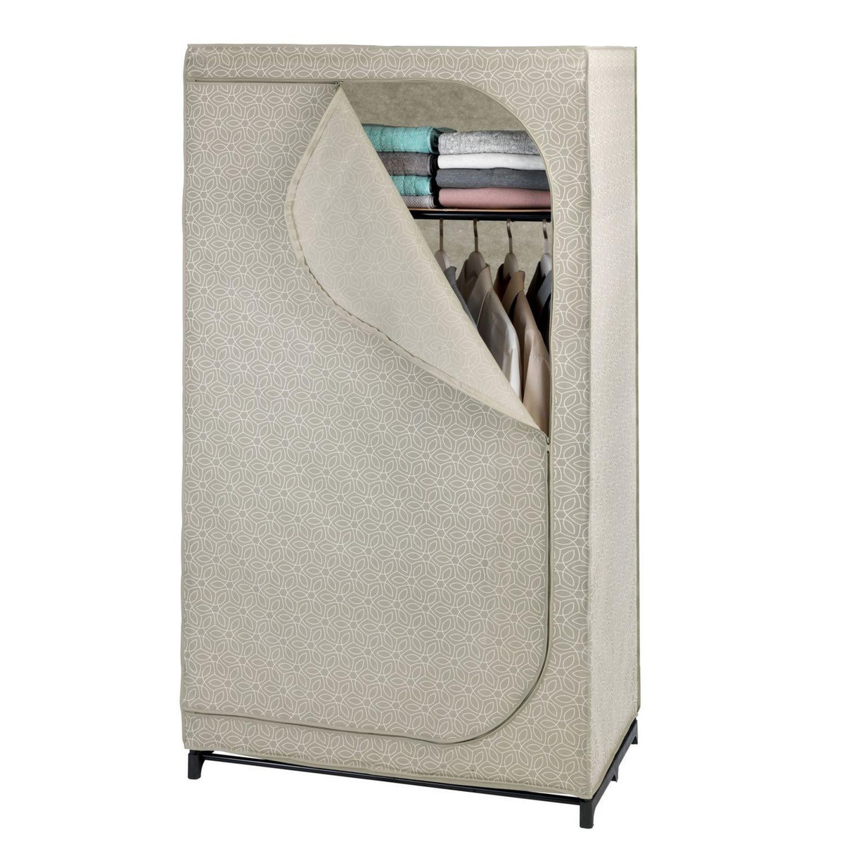 Wenko Armoire penderie tissu Balance - L. 90 x H. 160 cm - Taupe