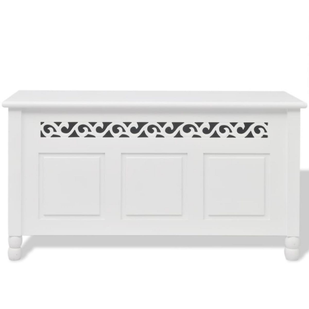 VIDAXL Banc de rangement en style baroque PFDM blanc