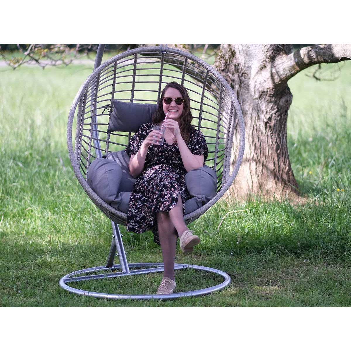 JARDIDECO Fauteuil suspendu London Gris - Jardideco