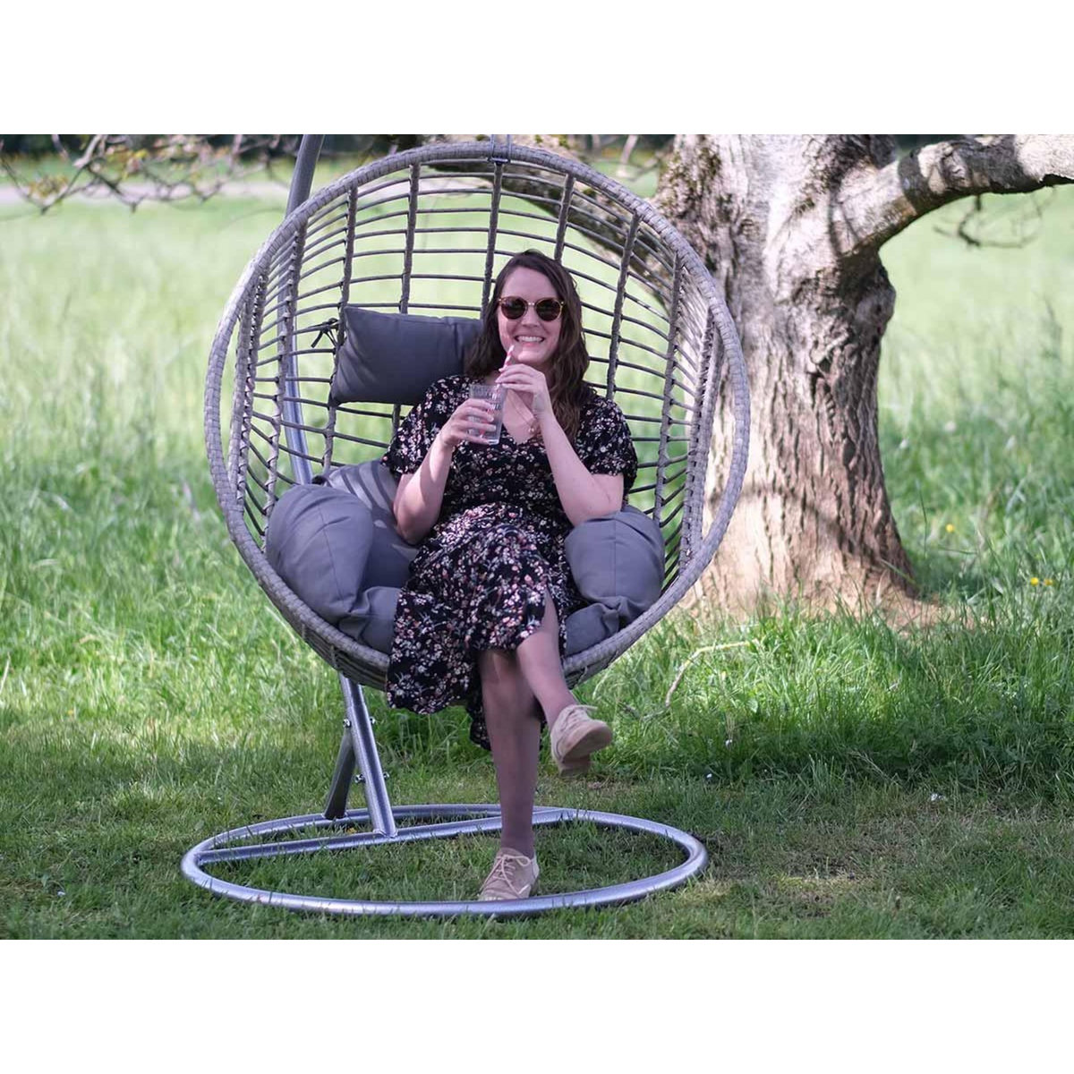 JARDIDECO Fauteuil suspendu London Gris - Jardideco