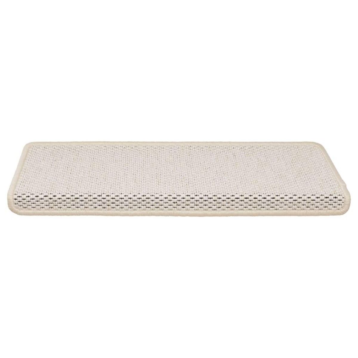 VIDAXL Tapis d'escalier autocollants 15 pcs 65x21x4 cm Creme