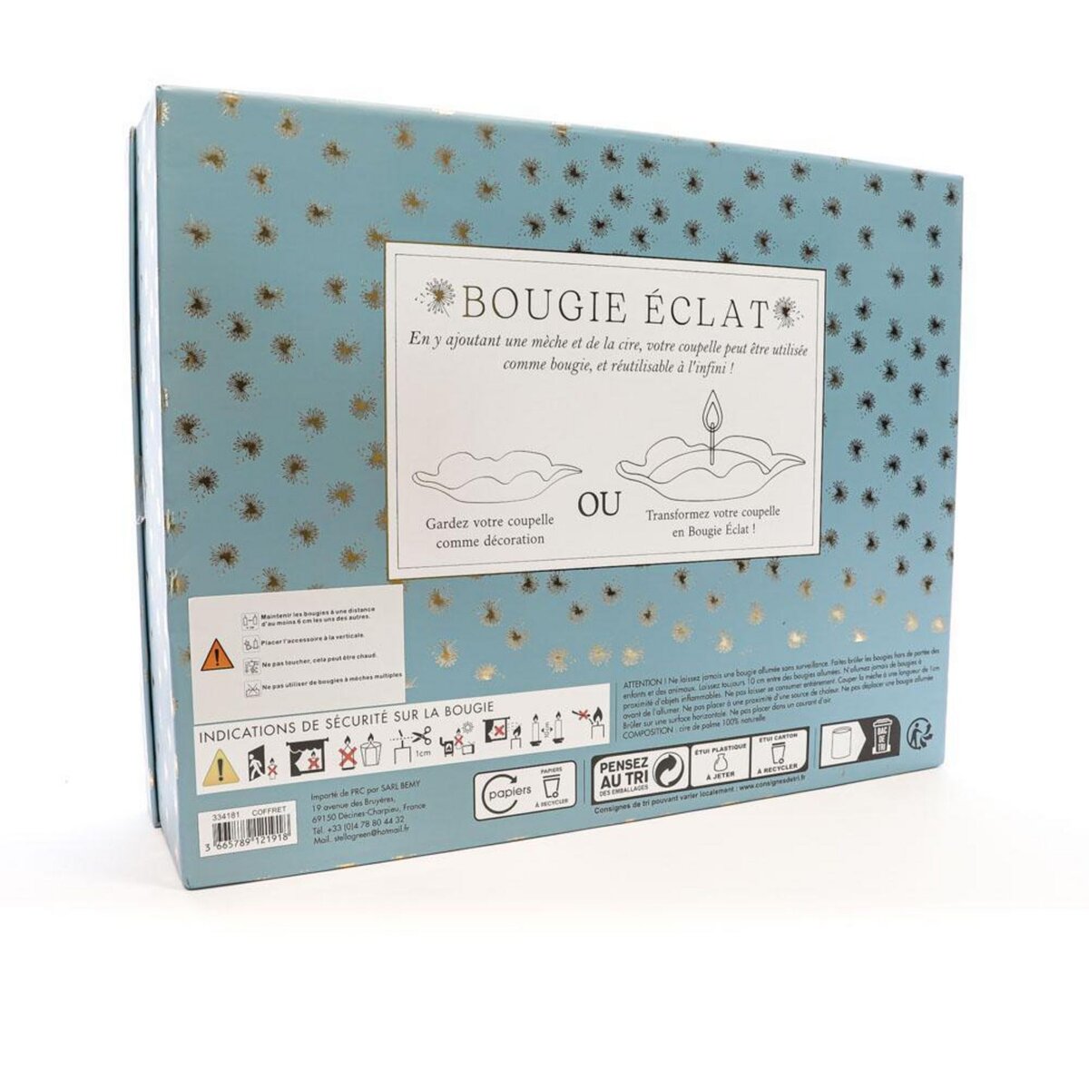 Stella Green Set Coupelle Feuille et Cire Perle Bois De Cèdre