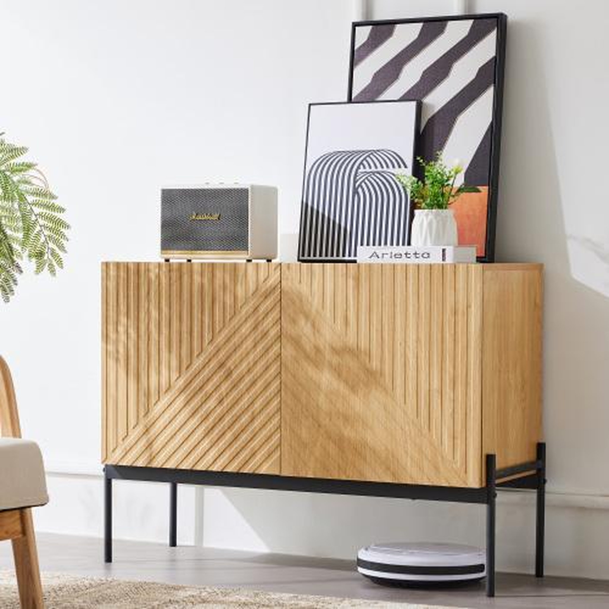 Voir la diapositive 5 : MERAX Buffet 2 porte(s) 0 tiroir(s) - 100 cm naturel panneau de particules