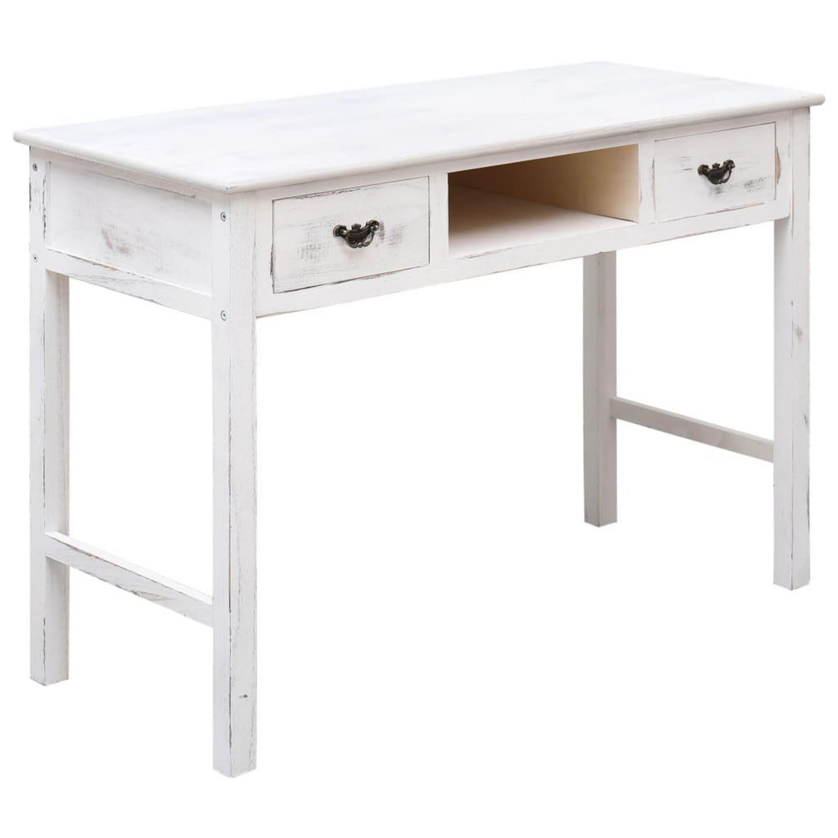 VIDAXL Table console Blanc antique 110 x 45 x 76 cm Bois