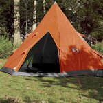 VIDAXL Tente de camping tipi 4 personnes orange impermeable