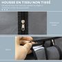 Voir la diapositive 6 : HOMCOM Armoire penderie multi-rangement - 6 étagères, 1 barre - dim. 103L x 43l x 162,5H cm - acier noir non tissé gris