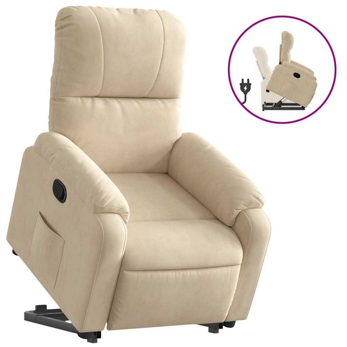 VIDAXL Fauteuil inclinable creme tissu microfibre