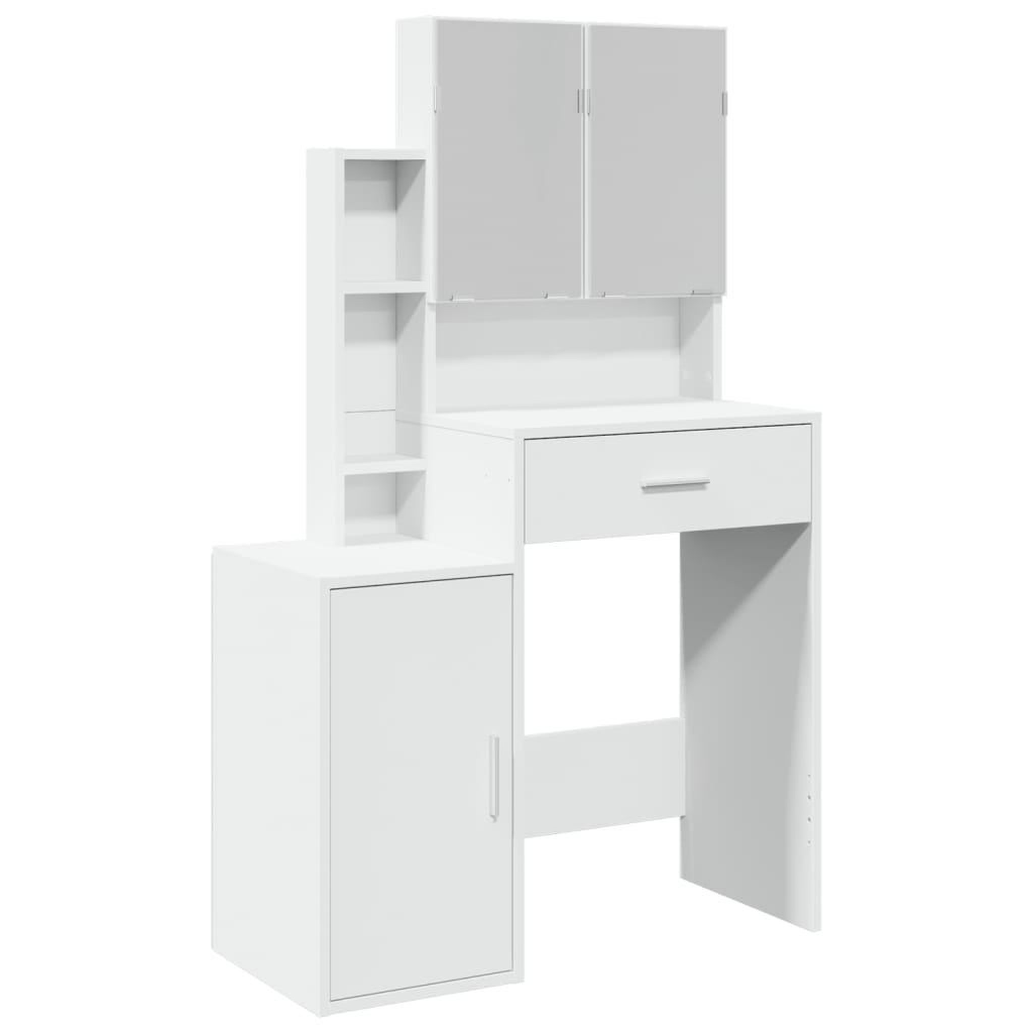 Voir la diapositive 2 : VIDAXL Coiffeuse avec armoire blanc 80x35x132 cm