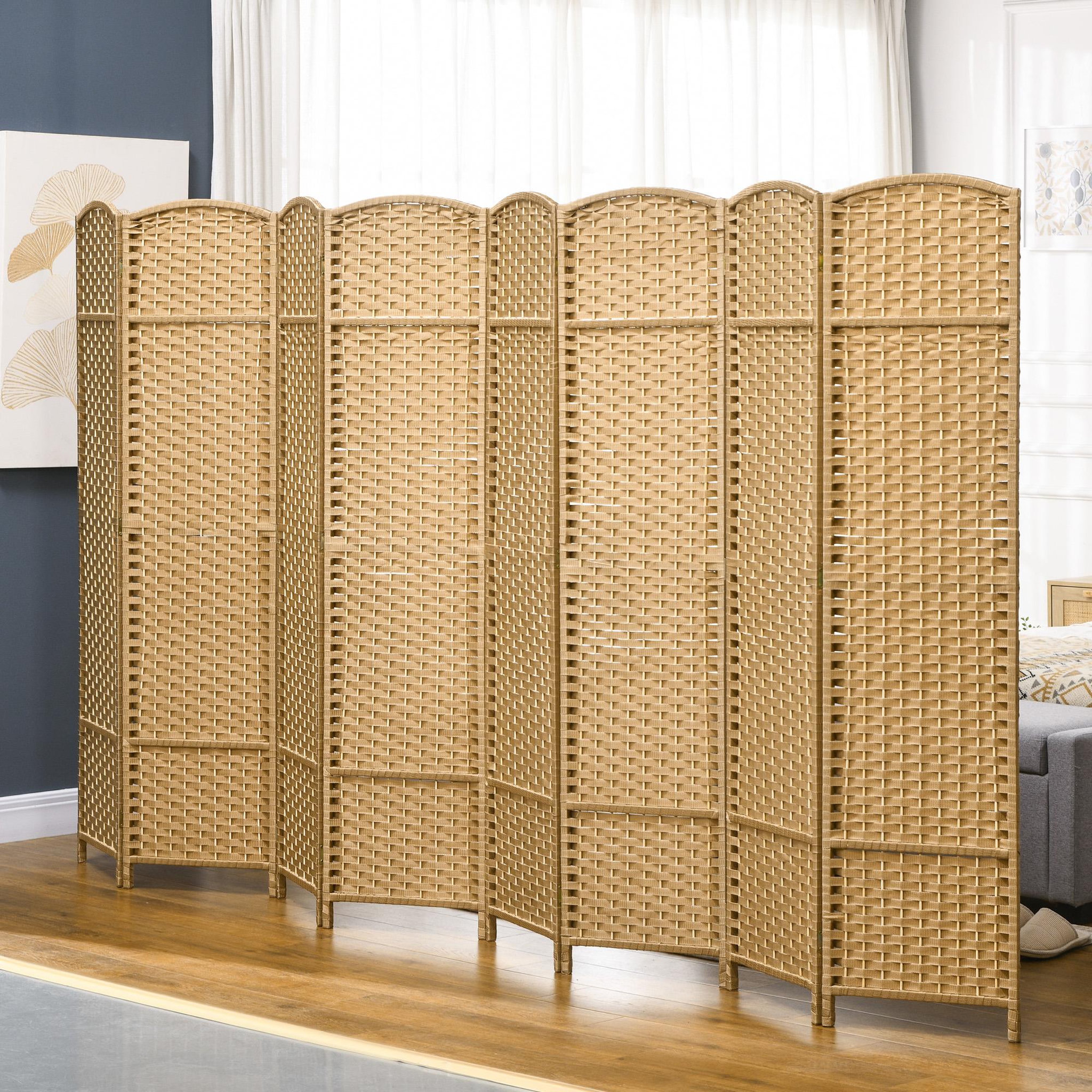 Voir la diapositive 2 : HOMCOM Paravent intérieur en bois 8 panneaux pliable bois naturel
