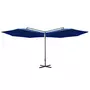 VIDAXL Parasol double avec mat en acier Bleu azure 600 cm