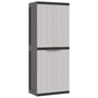 Voir la diapositive 2 : VIDAXL Armoire de rangement d'exterieur gris et noir 65x37x165 cm PP
