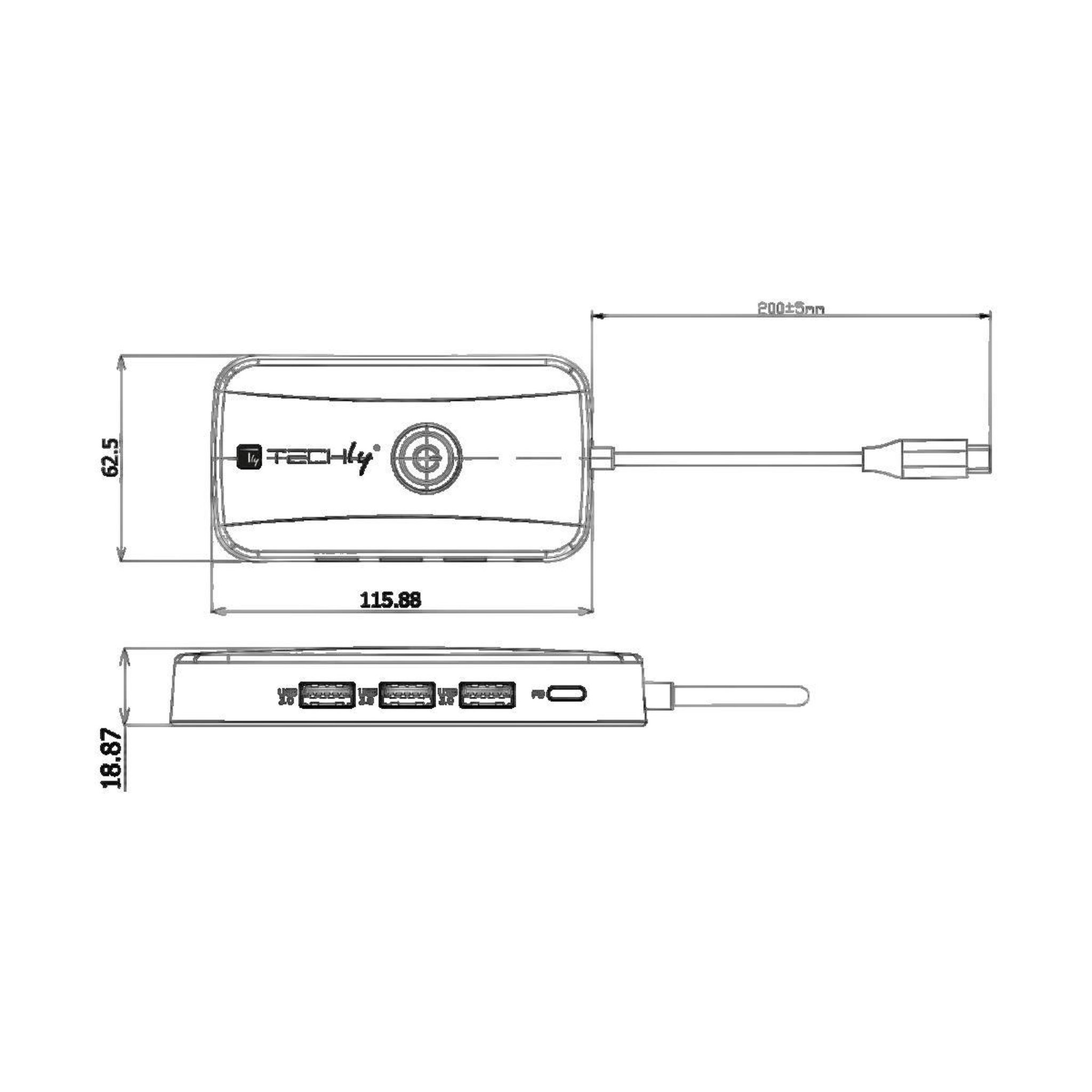 Voir la diapositive 3 : TECHLY Adaptateur vidéo Techly modèle X sans fil USB-C 1080p