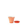 Voir la diapositive 2 : Paris Prix Pot Avec Soucoupe en Céramique  Granada Rayure  21cm Orange