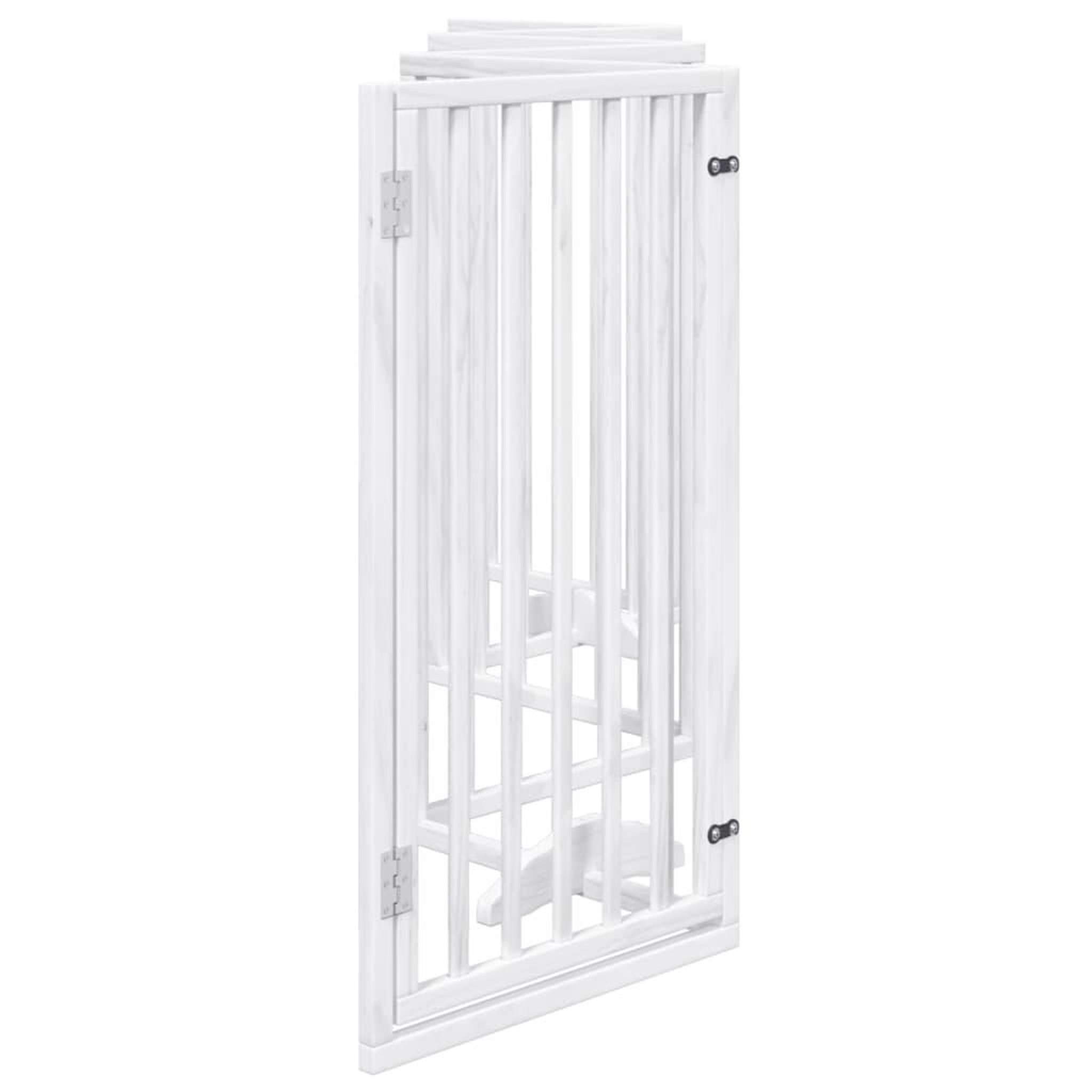 Voir la diapositive 5 : VIDAXL Barriere pour chiens et porte 6 panneaux blanc bois de peuplier