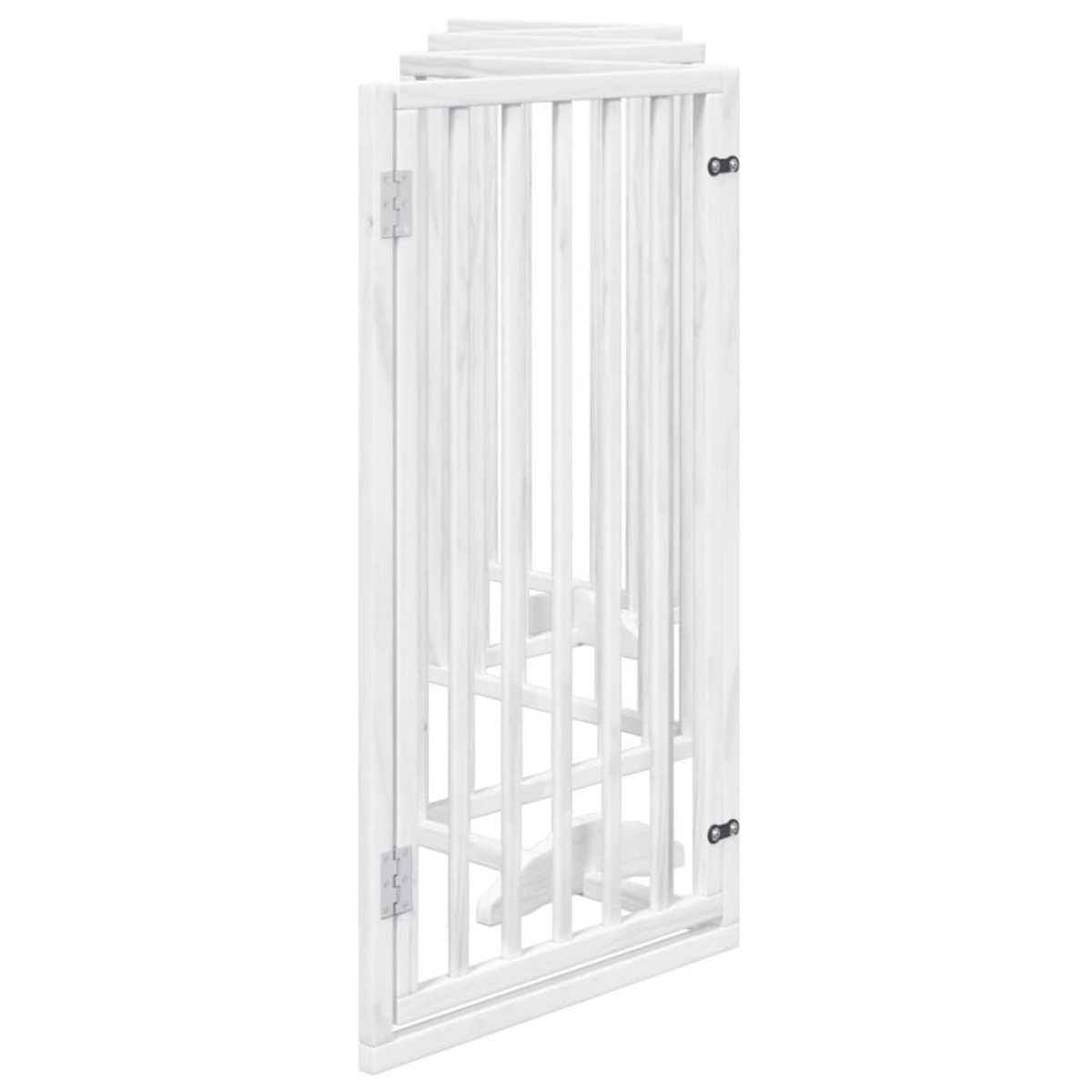 VIDAXL Barriere pour chiens et porte 6 panneaux blanc bois de peuplier