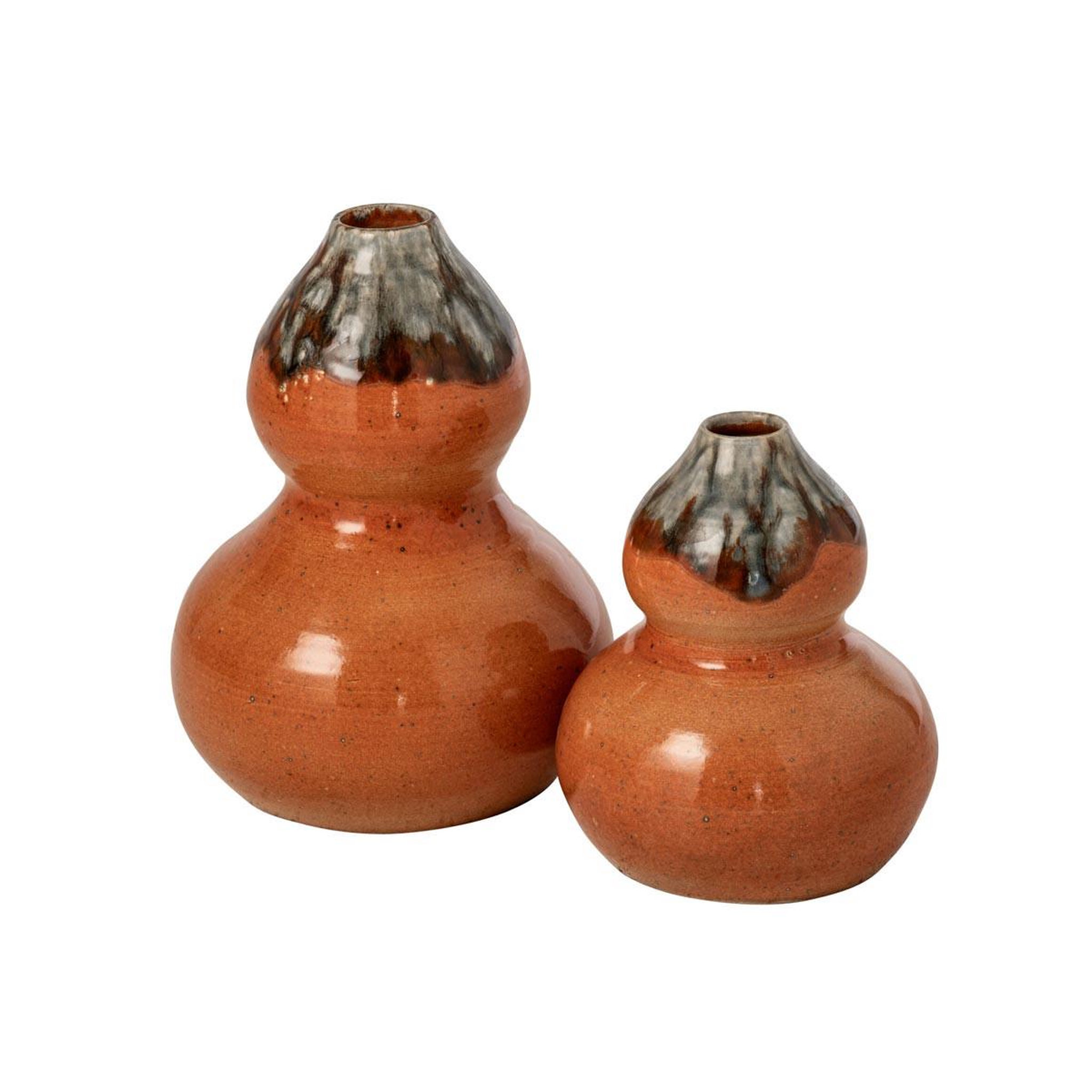 Voir la diapositive 2 : J-LINE Vase déco en céramique  tierra  21cm orange
