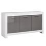 Voir la diapositive 1 : Buffet design moderne 3 portes laqué brillant bicolore L160 cm MILANO