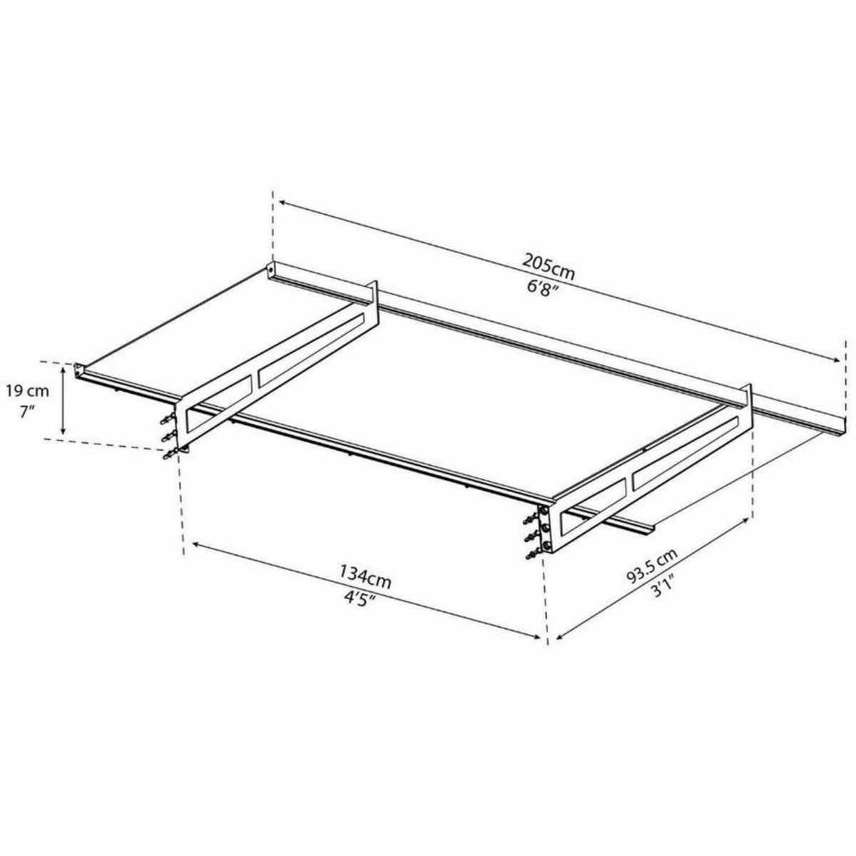Palram Marquise transparente 93.5x205cm gris foncé - 706595