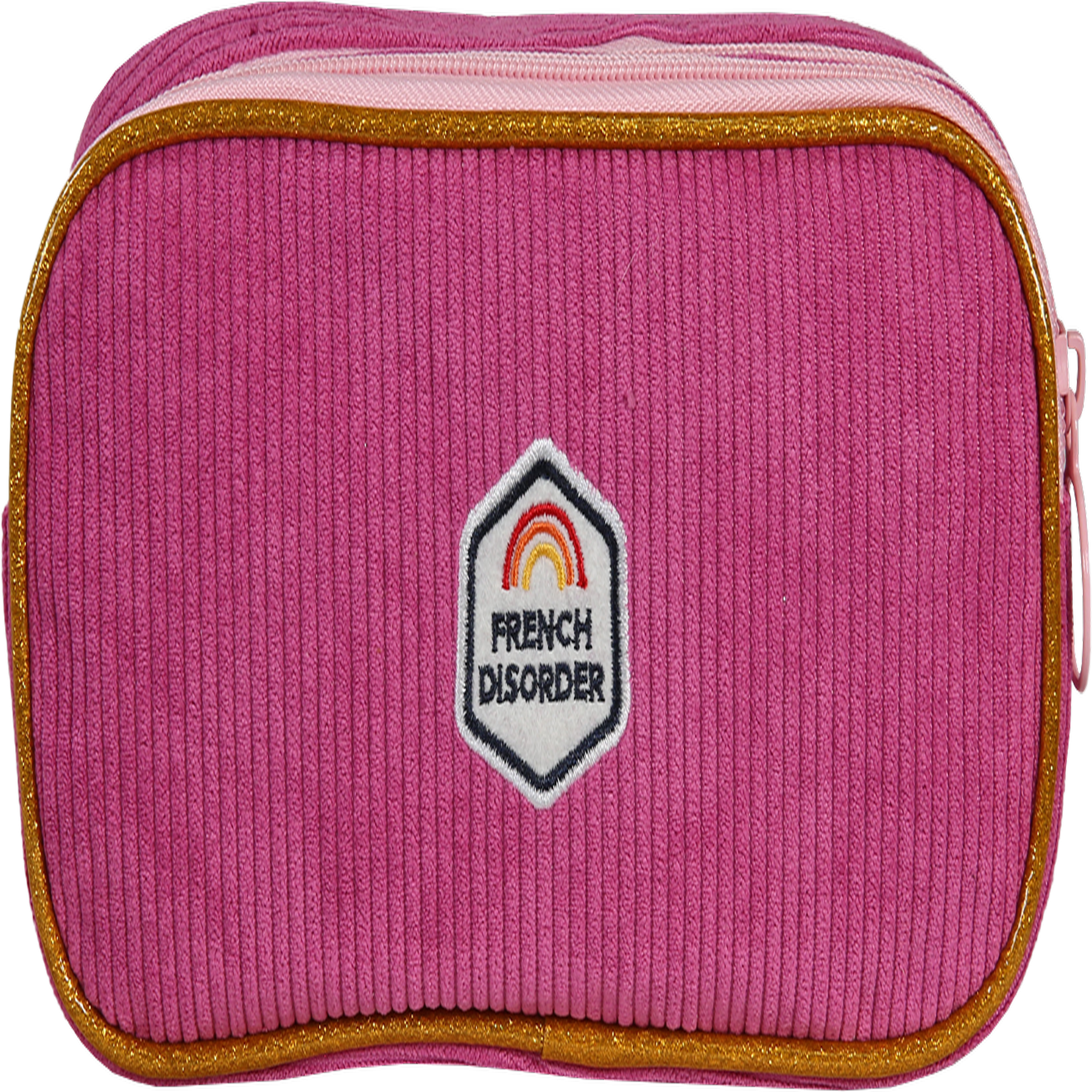 Bagtrotter Trousse scolaire Rectangulaire FRENCH DISORDER LEO - Rose Velours - Fille - 2 compartiments