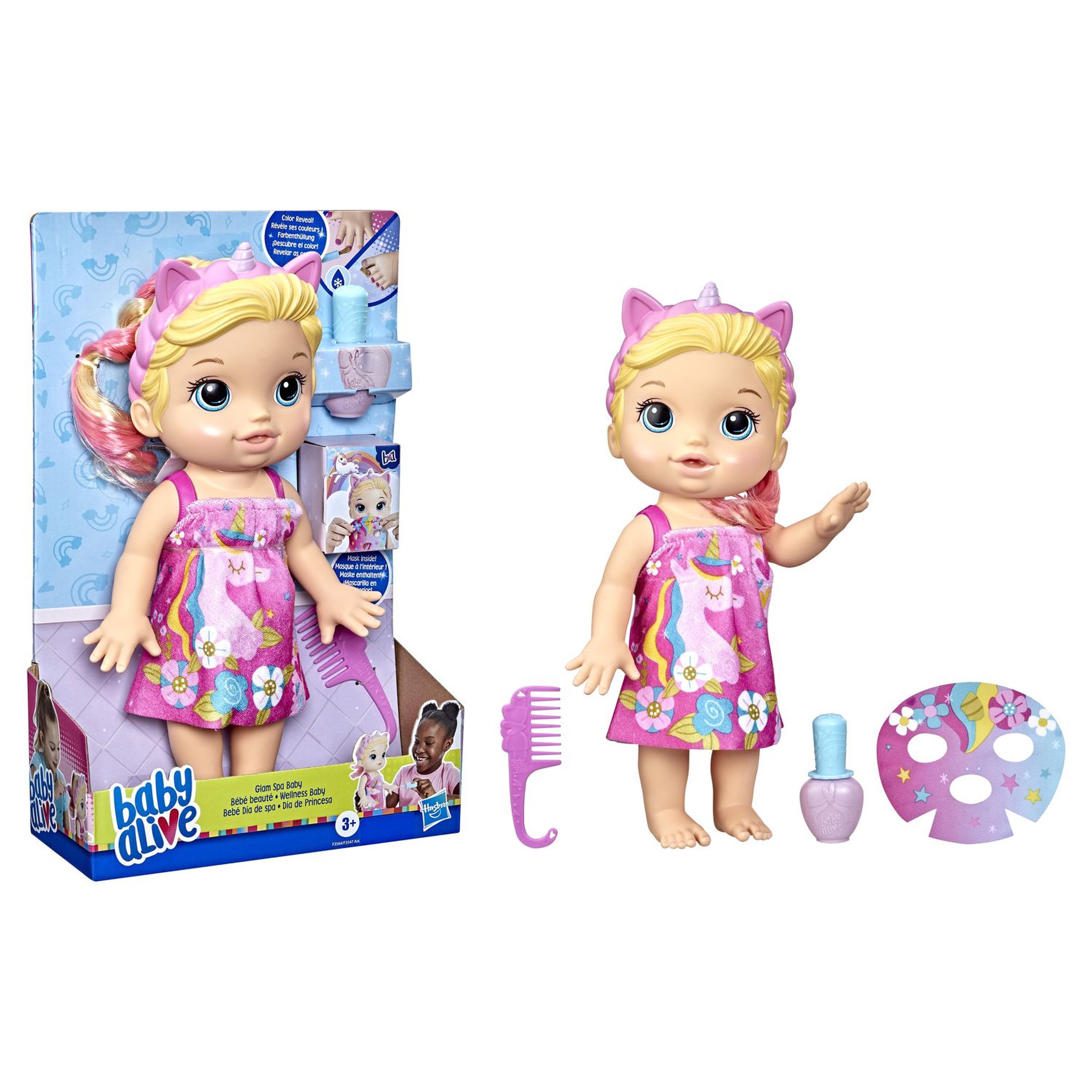 Voir la diapositive 2 : HASBRO Bébé Alive cheveux blond Licorne 